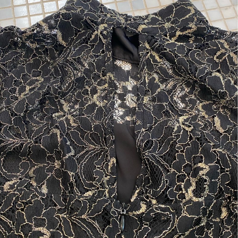 Julie Brown Black Gold Lace Dress - Picture 4 of 7